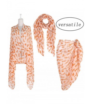 Ayliss Fashion Versatile Women's Fox Print Voile Scarf Shawl-Swimsuit Cover up - Light Pink - CK186GOH7H4
