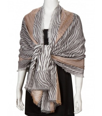 Sakkas Zebra Pashmina Scarf / Stole / Wrap / Shawl - Grey - CZ11FABFIF7