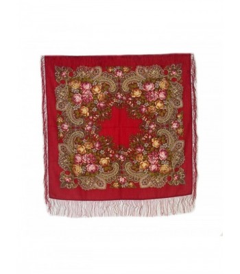 Stranger Russian Shawl 100% Wool with Fringe 89x89cm (35x35 Inch) Red - C811CP0ZPKF