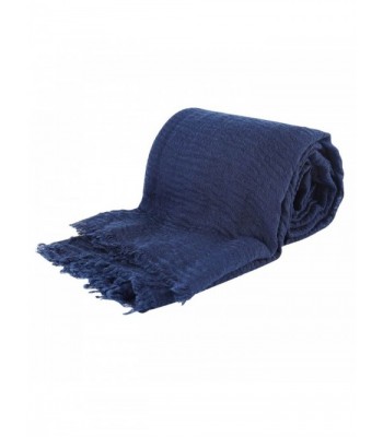 Pashmina Scarf- Vimate Wrinkled Solid Color Pashmina Shawls and Wraps for Women - CO1899NAY34