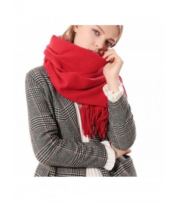 Womens Thick Soft Cashmere Wool Pashmina Shawl Wrap Scarf - Aone Warm Stole(5 Colors) - Red - C2187AK5M07