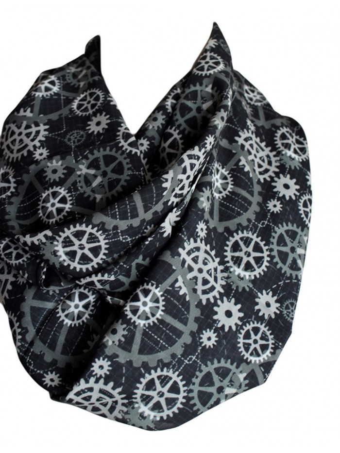 Etwoa's Mechanics Print Infinity Scarf Geeky Scarf Engineer Gift Circle Scarf - C012O3BAN5H