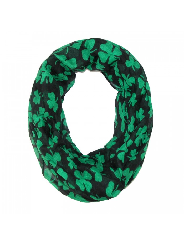 David & Young Women's St. Patricks Day Shamrock Infinity Loop Scarf - Black - CG12CEY060P