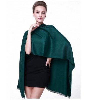Camii Mia Women's Solid Soft Shawl Wrap - Black Green - CN12D7VJUKV