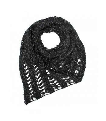 Metallic Knit Triangle Infinity Scarf - Black - CF1173QJNSV