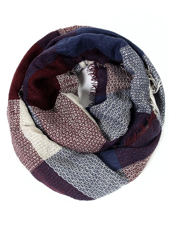 Scarfand's Plaid & Tartan Winter Scarf Wraps - Block Blue - CE11QDLJSL9