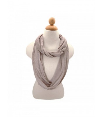 TrendsBlue Elegant Solid Color & Striped Infinity Loop Jersey Scarf -Diff Colors - Mauve Gray - CC11092CP81