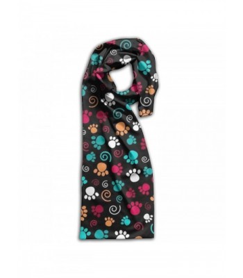 Dog Paw Print Women's Fall Christmas Scarf Light Scarves Infinity Graphic Scarfs For Women Young - White - CJ188LHL4DR