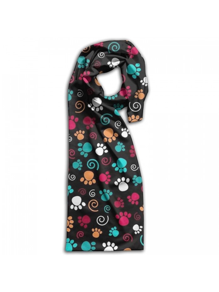 Dog Paw Print Women's Fall Christmas Scarf Light Scarves Infinity Graphic Scarfs For Women Young - White - CJ188LHL4DR