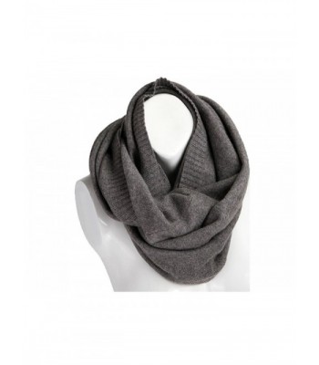 Sherry007 Women's Solid Wool Knitted Soft Comfy Winter Warm Circle Loop Infinity Scarf - Grey - CO12L0OKBH3