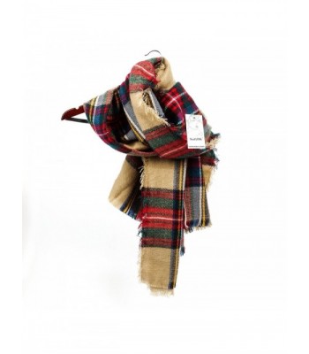 Women's Cozy Tartan Scarf Wrap Shawl Neck Stole Warm Plaid Checked Pashmina - C611PVLU0KZ