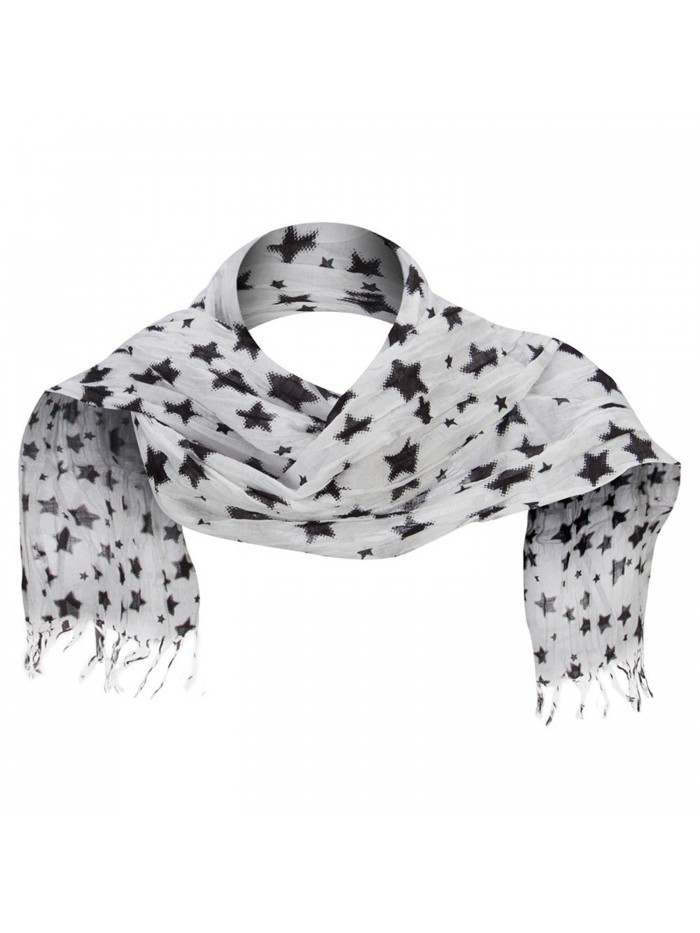 Cotton Scarf with Stars - White - CH124YGA4F7