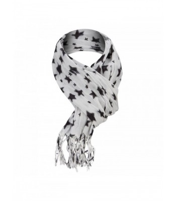 Cotton Scarf Stars White OSFM