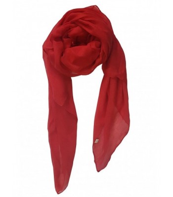 SoLine Solid Color Scarves Shawl Blanket Warm Warp lightweight Large Scarf for Women - Red - CK186N58TNI
