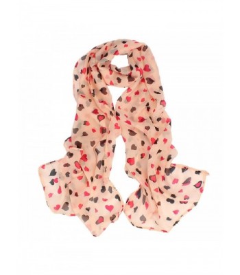 UPLOTER Women Girls New Love Heart Soft Long Shawl Scarf Wrap Stole - Pink - CB12N79QISP