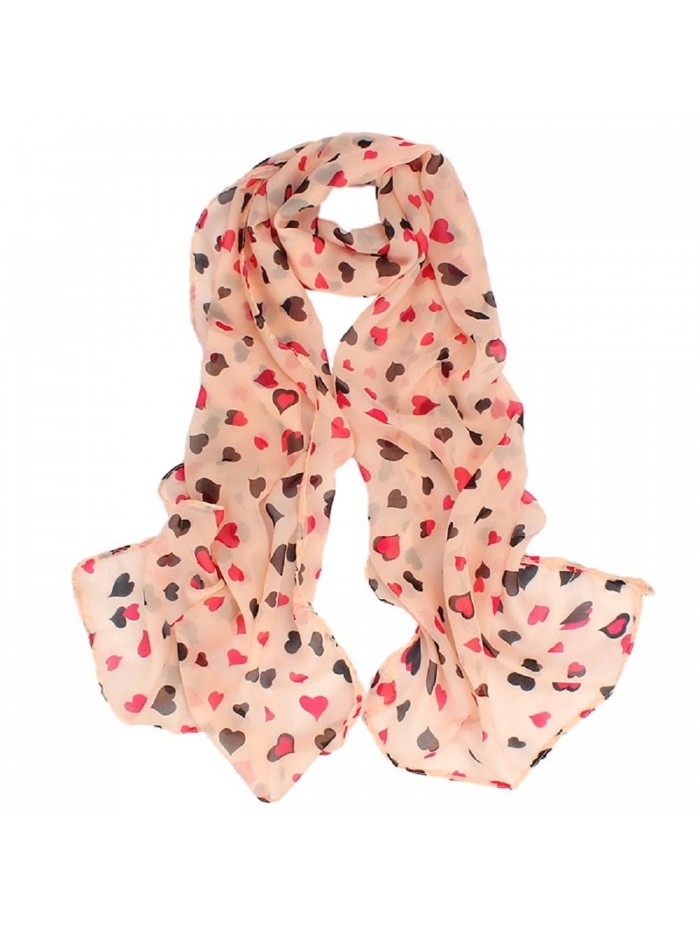 UPLOTER Women Girls New Love Heart Soft Long Shawl Scarf Wrap Stole - Pink - CB12N79QISP