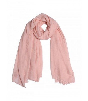 QBSM Women Soft Crinkle Scarf Shawls Pashmina Solid Cotton Wraps Hijab Cover Up - Cotton Pink - CQ18346K6YX