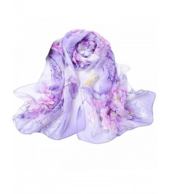 Creazy Fashion Chinese style Lady Long Wrap Women's Shawl Chiffon Scarf Scarves - Purple - CY12FSL08FJ