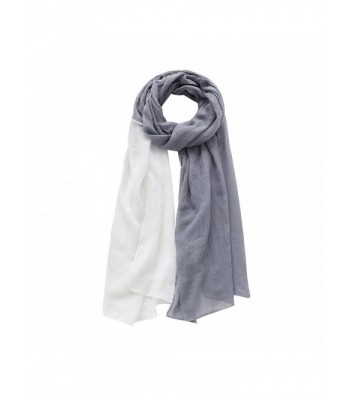 WS Natural Lightweight Scarves: Fashion Scarf Shawl Wrap For Women Two-toned - Grey White - C8184UD3KSS