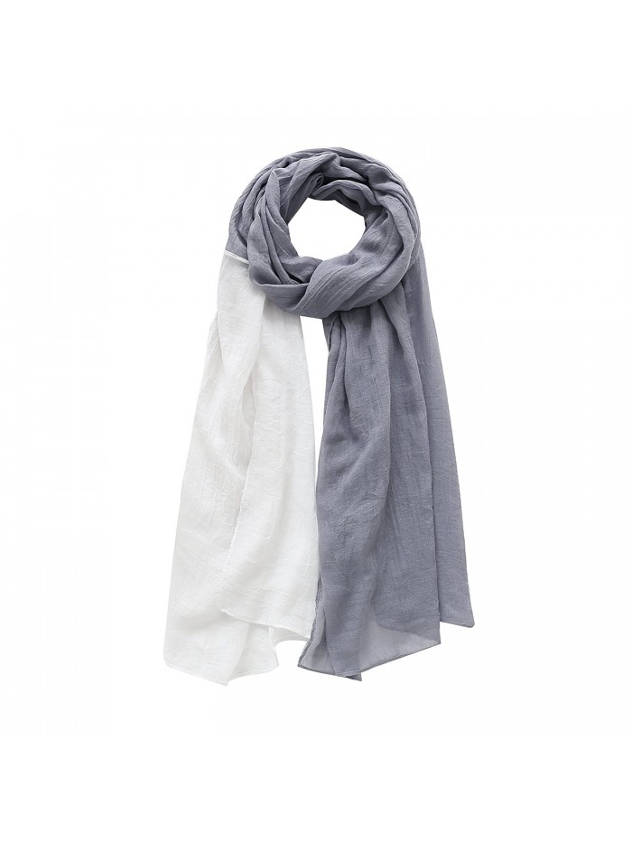 WS Natural Lightweight Scarves: Fashion Scarf Shawl Wrap For Women Two-toned - Grey White - C8184UD3KSS