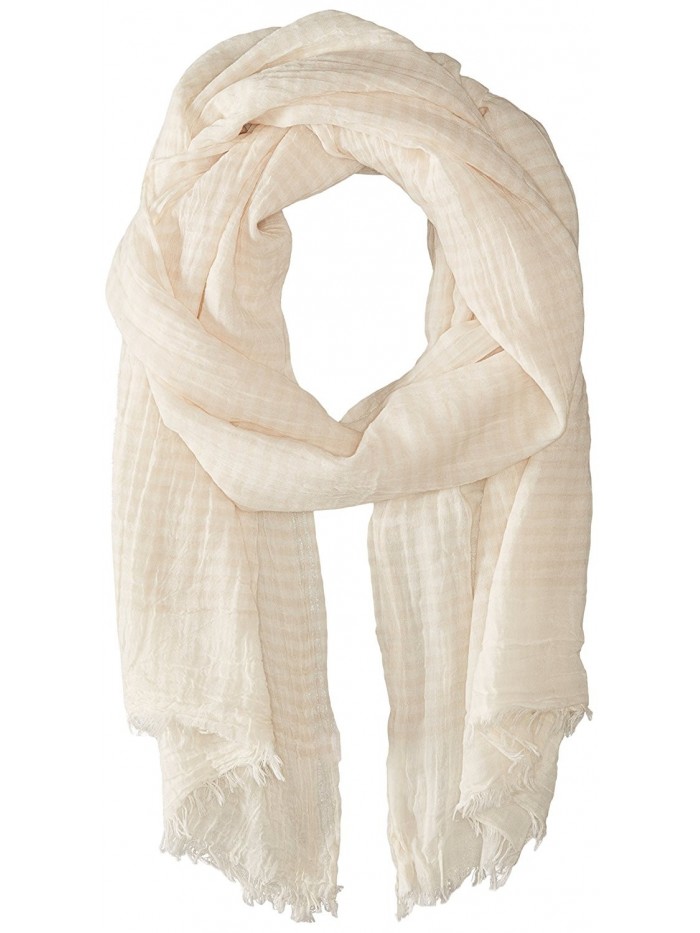 Saro Lifestyle Women's Striped Design Scarf - Ivory - CV11ZCXC3J3