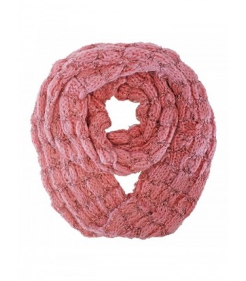 Winter Bubble Knit Infinity Circle Scarf - Pink - C911HRPSG6D