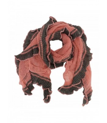 Thin Crochet Ruffle Knit Scarf - Mauve - CA11B5BLKCH