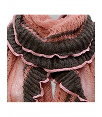 Mauve Pink Crochet Ruffle Scarf