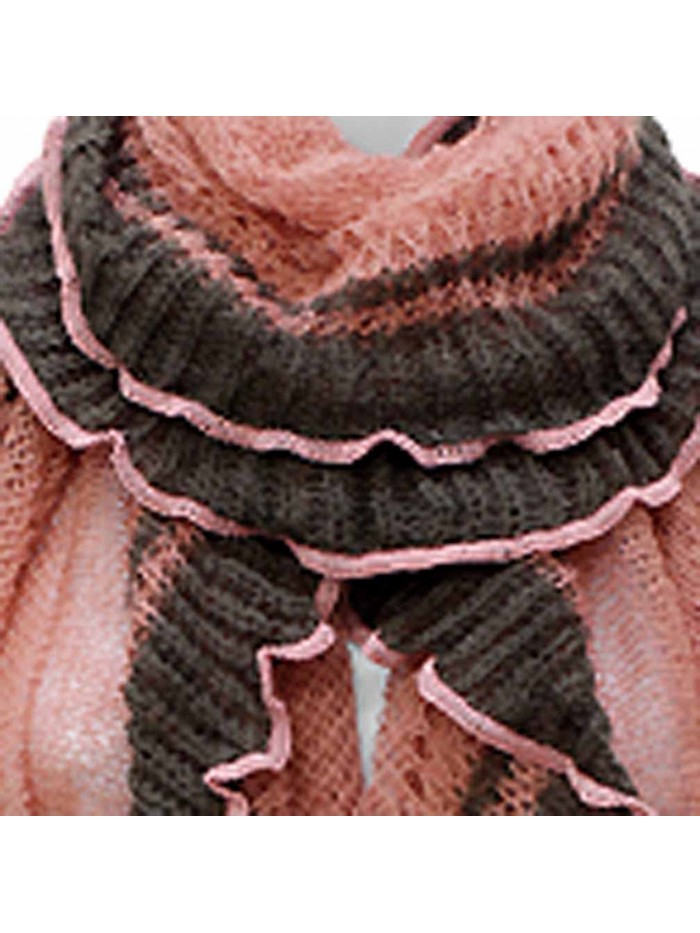 Thin Crochet Ruffle Knit Scarf - Mauve - CA11B5BLKCH