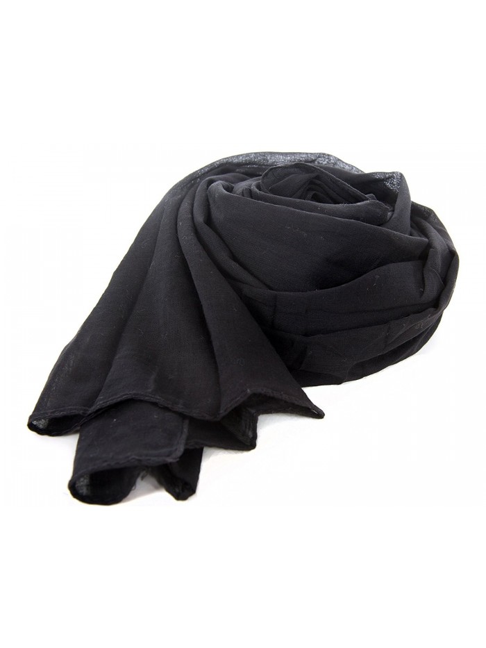 MOKA Women's Cotton Scarf - Black - CB11H0O9UB1