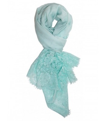 Ted and Jack - Lace Edged Linen Feel Scarf in Breezy Colors - Seafoam - C4183KOIIWE