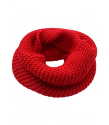 CC-US Women Winter Infinity Scarf Knit Neckerchief Warm Circle Loop Shawl - Red - C3184HWAQDA