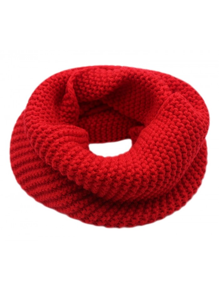 CC-US Women Winter Infinity Scarf Knit Neckerchief Warm Circle Loop Shawl - Red - C3184HWAQDA