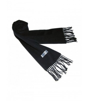 100% 2Ply Pure Cashmere Premium Handmade Classic Womens Neck Scarf Solid Black - C811R4OHMZ3