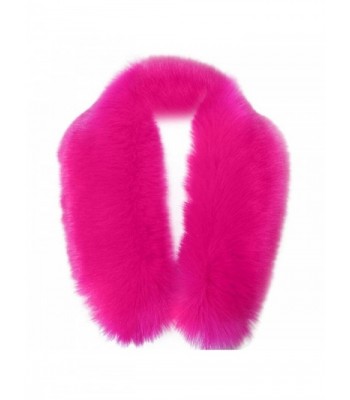 DDLBiz Fashion Women's Faux Fur Collar Scarf Shawl Wrap Stole Scarves - Hot Pink - CD12N9RXHXG