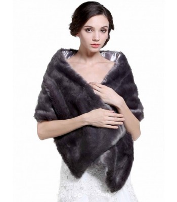 Aukmla Women's Bridal Fur Wraps and Shawls Wedding - C712MFGVZJN