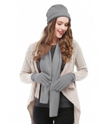 3 Piece Hat- Scarf & Glove Women's Winter Set - Grey - CV12NRXRVQE