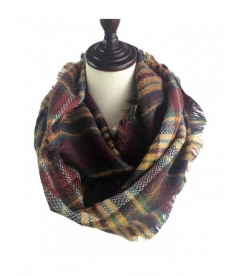 HONEYJOY Lady Comfort Warm Fashion Lovely Chunky Tartan Plaid Blanket Scarf Wrap - 9 - CS12N8ZTNU9