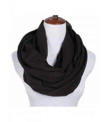 Lightweight Scarfs for Women Solid Infinity Scarf - Solid Infinity Scarf Black - CY1800KXR4D