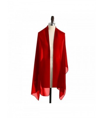 Verabeauty Women Soft Long Chiffon Scarf Shawls and Wraps For Bridal Evening B041 - Red - CB186IE997D