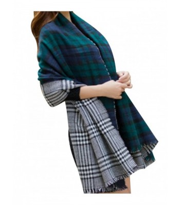 BeAllure Checked Blanket TrimsWomens Reversible - Green - CJ12MA97EFY