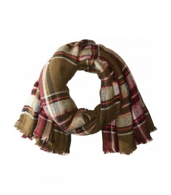 Collection XIIX Women's College Plaid Runway Wrap Scarf - Olive - C51844NXI7E