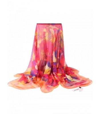 ZORJAR Pointed Twill Chiffon Sarong Wrap Beach Cover Up Large Oversize scarf 78x57 Inches - 21 - CE12H1BRZSH