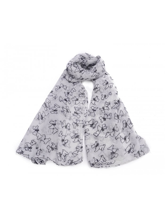 Women's Dog Puppies Print Scarf US SELLER - White - CH1868YOKN9