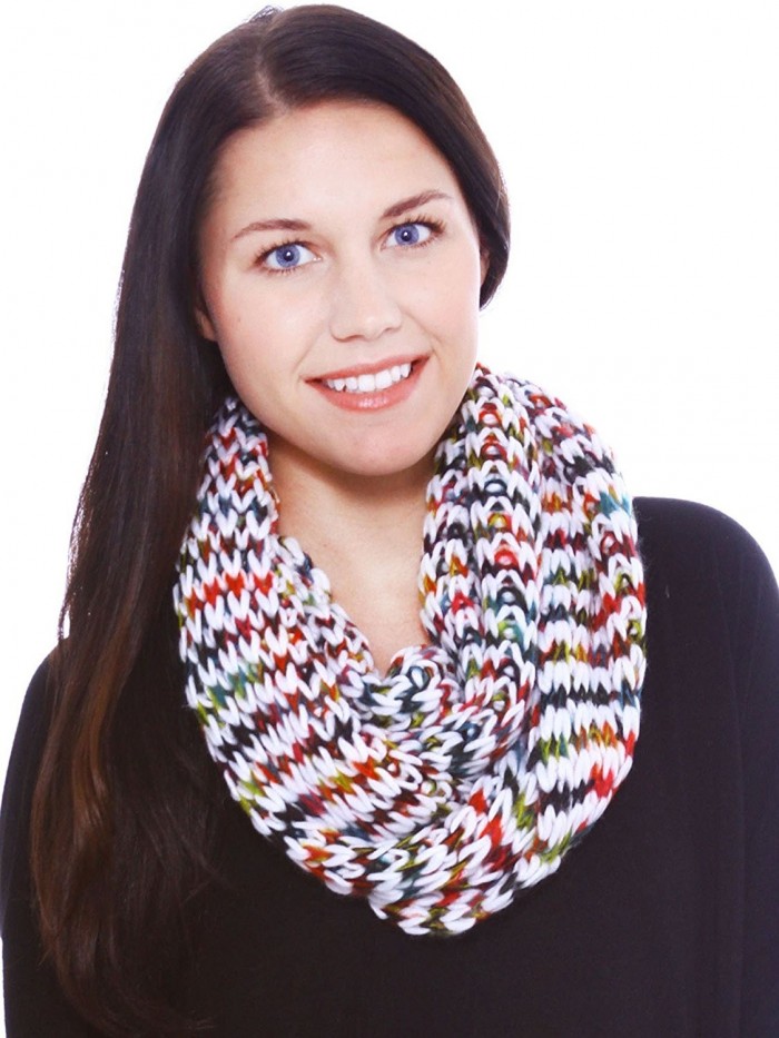 Hand Made Cowl Neck Scarf in Acrylic Material- Heavy Knit- White- Christmas Noel - CH11GGUQFW7