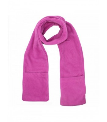 Heated Fleece Unisex Winter Scarf With Pockets - Pink - CO187C84SC4