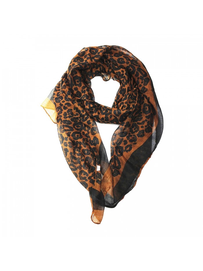 Paskmlna Women's Lightweight Scarves Rotation Flowers Printed Soft Large Scarf Wrap - 1017-brown - CG1803KG2G7