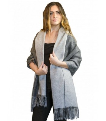 MoonCats Wool & Pure Cashmere Shawl Large Soft & Heavy Scarf Wrap & Plaid for women - Grey - CV12C38TFUJ