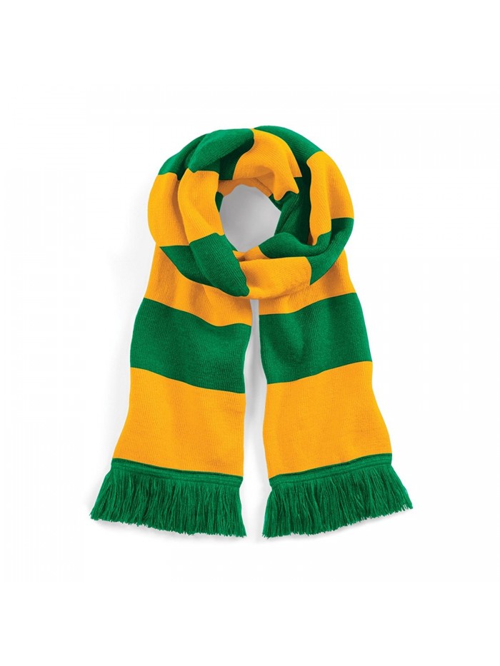 Beechfield Varsity Unisex Winter Scarf (Double Layer Knit) - Kelly Green / Gold - C711SBL3YXR