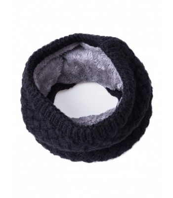 EVRFELAN Winter Infinity Scarf knit Kids Neck Warmer Chunky Soft Thick Circle Loop Scarves - Knit Black - CK18548A8XO